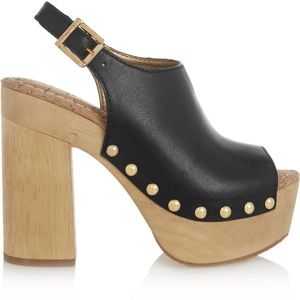 Sam Edelman Marley Leather Platform Clogs